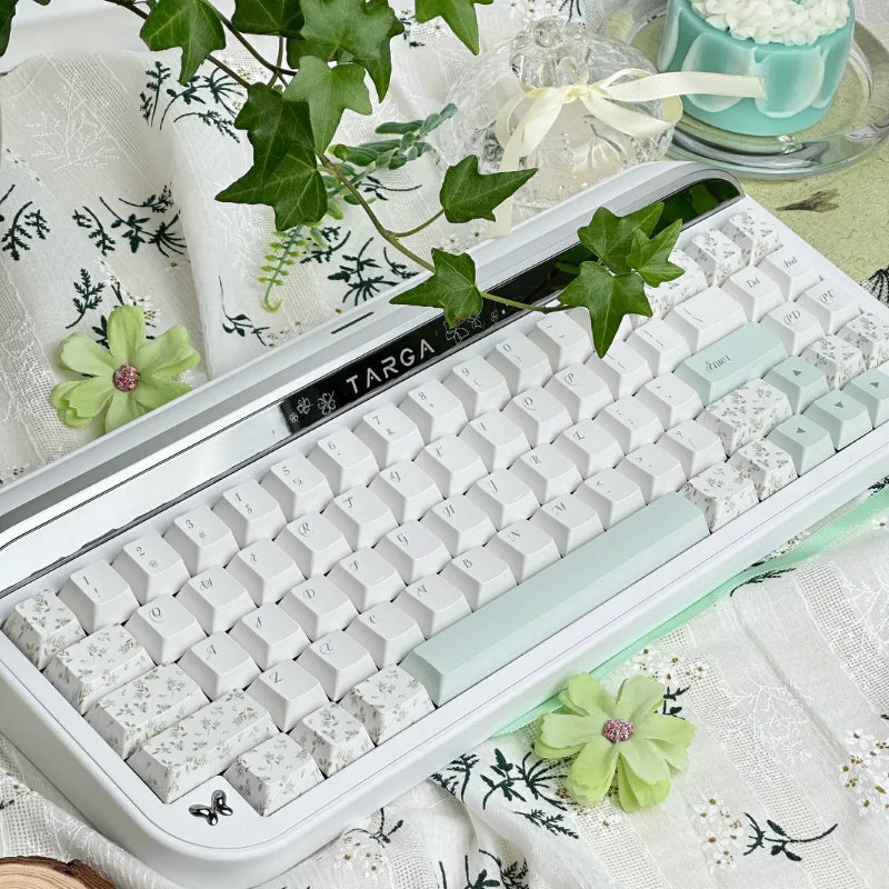 Floral Small Fresh Keycap Eve Manor Cherry Pbt Foraula75/87 Keyboard Simple White Keycap
