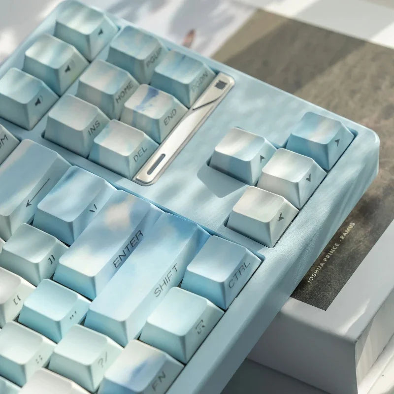 Keycaps Cherry Pbt Side Engraved Translucent Water Ripple 120Keys For Aula Mechanical Keyboard Customized Alice Keycaps