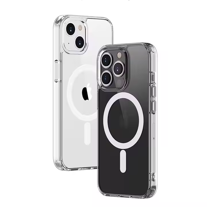 Luxury Crystal Clear Magnetic Phone Case for iPhone 13 Pro Max Shockproof TPU PC Magnetic Back Cover Mobile Phone Accessories
